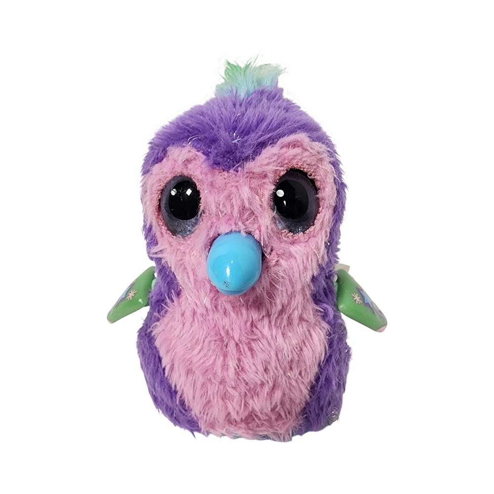 Hatchimals Pixies Purple Pink Bird Plush Toy Interactive Light‎ Up Eyes